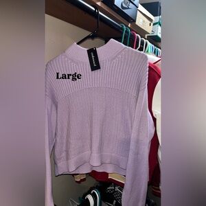 Embellish Lavender Ribbed Pullover Sweater